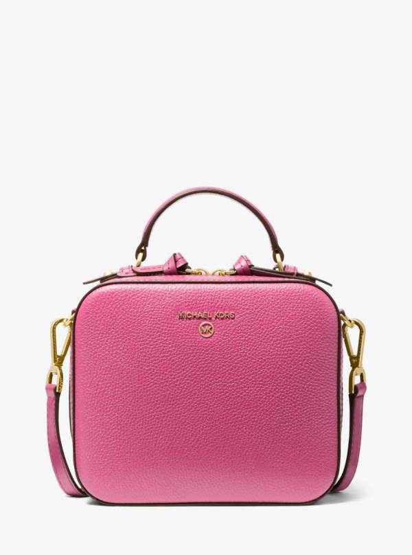 Damske Crossbody Kabelka Michael Kors Jet Set Medium Pebbled Leather Ruzove - Kabelky Michael Kors Lacne | IUFCN-1345